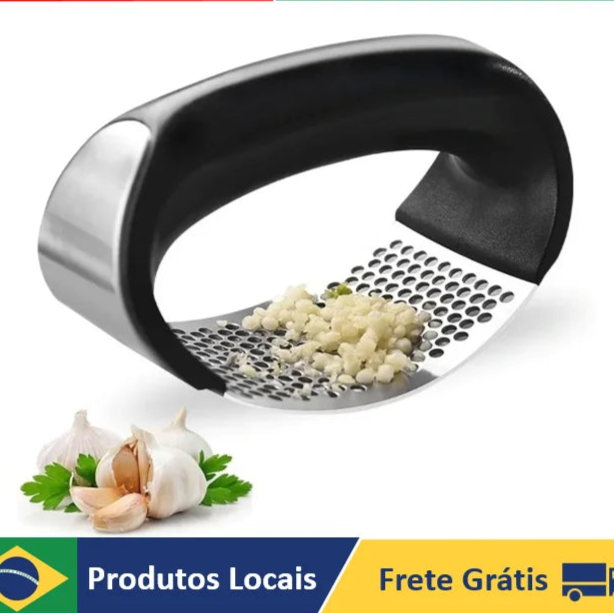 Espremedor e Triturador De Alho Inox Manual para Cozinha