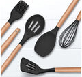 Kit Jogo 12 Peças de Cozinha Silicone Colher Espátula Livre de BPA Antiaderente com Suporte